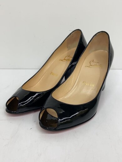 商品画像：OPEN TOE SLINGBACK PATENT/パンプス/37/ブラック/レザー 2