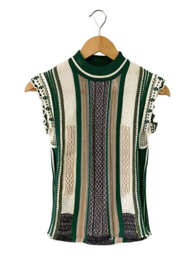 商品画像：Knit Stripe Tops/1/ポリエステル/WHT/MM20SS-KN033// 1