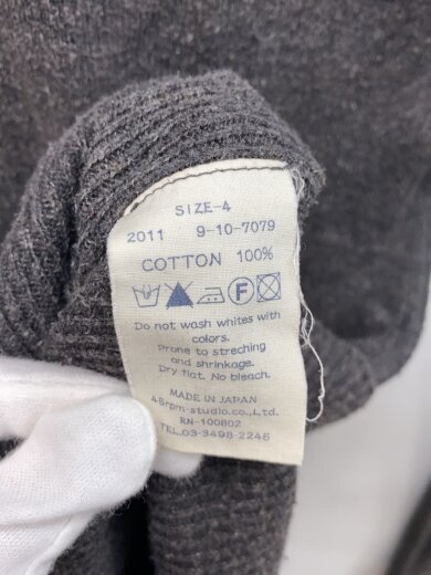 商品画像：ヘンリーネック/長袖Tシャツ/4/コットン/GRY/9-10-7079// 4