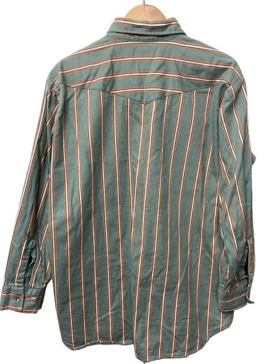 商品画像：70s-80s/長袖シャツ/XL/コットン/GRN/ストライプ 2
