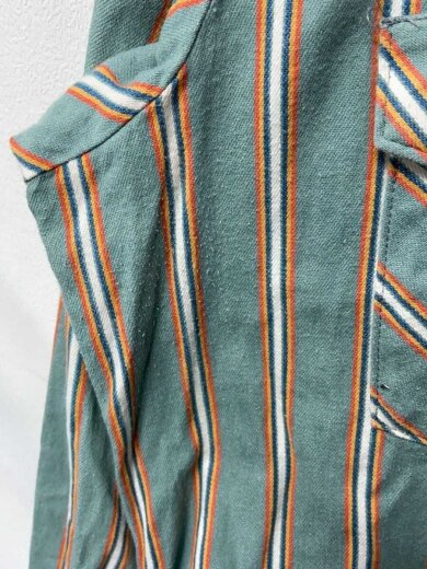 商品画像：70s-80s/長袖シャツ/XL/コットン/GRN/ストライプ 4