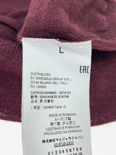 商品画像：ニット・セーター(薄手)/L/羊毛/RED/S50HA0876 4