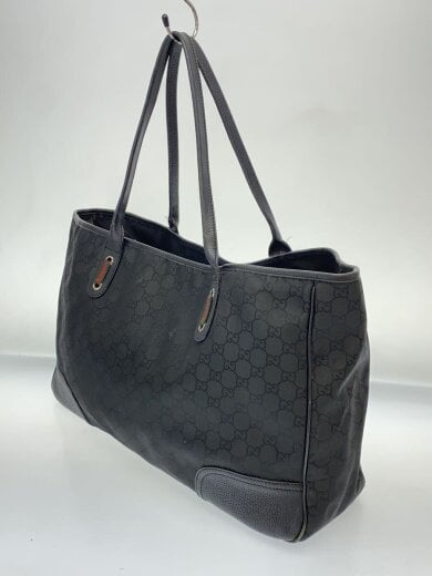 商品画像：※角スレ/フチ擦れ/GGシェリーライン/トートバッグ/ナイロン/BLK/総柄/293589 493492 2