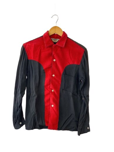 商品画像：50s/Blocks/切替/コーデュロイ/長袖シャツ/14.5/レーヨン/RED 1