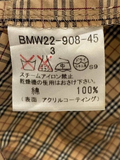商品画像：半袖シャツ/3/コットン/BEG/チェック/BMW22-908-45 4