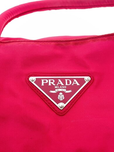 画像：PRADAナイロントートバッグ/ナイロン/PNK/無地/シミ有5