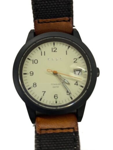 商品画像：チタニウムソーラー腕時計/アナログ/キャンバス/WHT/BLK/チタン/TS-36 1