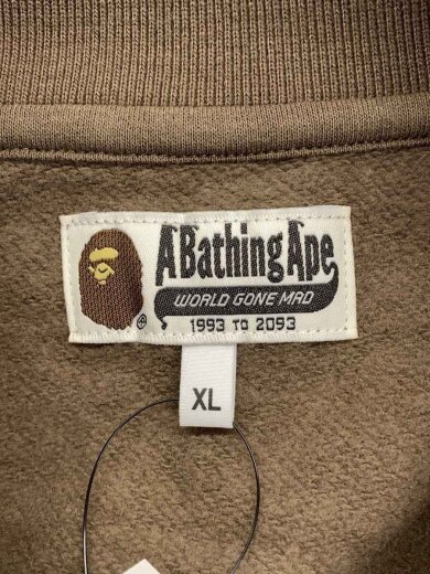 画像：A BATHING APEスウェットスタジャン/XL/コットン/BRW/プリント/001GDK201004H3