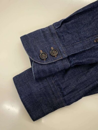 商品画像：デニムL/Sシャツ/S/デニム/IDG/無地 6