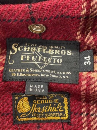 商品画像：スペシャルホースハイドワンスター/ウールライニング/USA製/34/馬革/BLK/613SJH/使用感 3