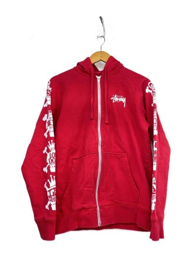 商品画像：ジップパーカー/M/コットン/RED 1