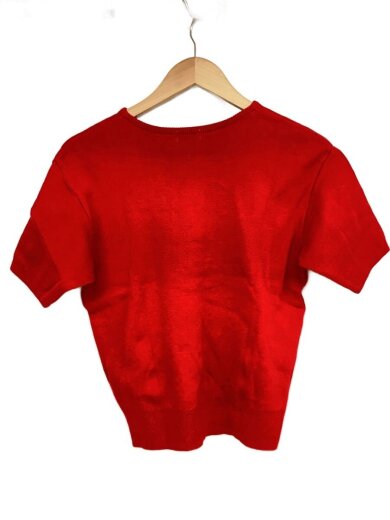 商品画像：S/Sニット/9/コットン/RED/無地/RT11159 2