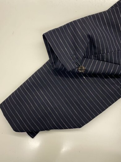 商品画像：綿麻ボイル立衿筒袖シンイ/M/コットン/BLK/ストライプ 5