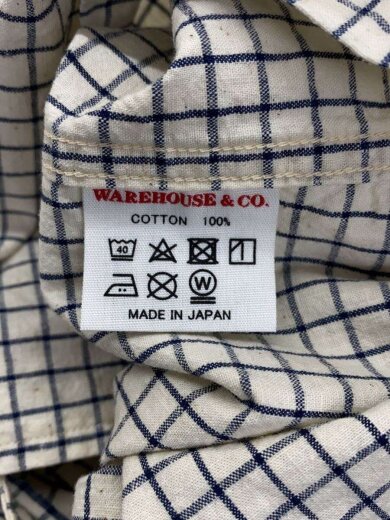 商品画像：半袖シャツ/48/コットン/WHT/チェック 4