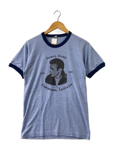 商品画像：70~80s/USA製/ジェームズディーン/リンガーTシャツ/M/コットン/BLU/プリント// 1