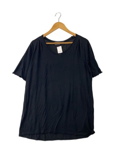 商品画像：レーヨン混/7分袖カットソー/38/コットン/BLK/無地/1553// 1
