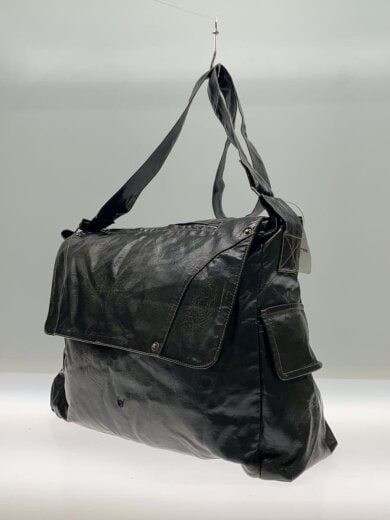商品画像：ダメージ加工/フェイクレザーフラップショルダーバッグ/フェイクレザー/BRW// 2