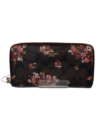 商品画像：シグネチャーフラワープリント長財布/レザー/BRW/花柄/レディース/状態考慮 1