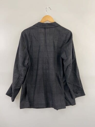 商品画像：ダブルブレストグレンチェックジャケット/38/ウール/GRY/無地/26SS-002// 2