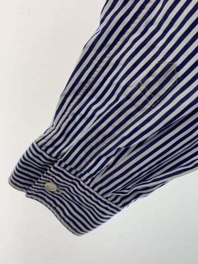 商品画像：AD2018/ハートワッペン/長袖シャツ/M/コットン/BLU/ストライプ/AZ-B008 5