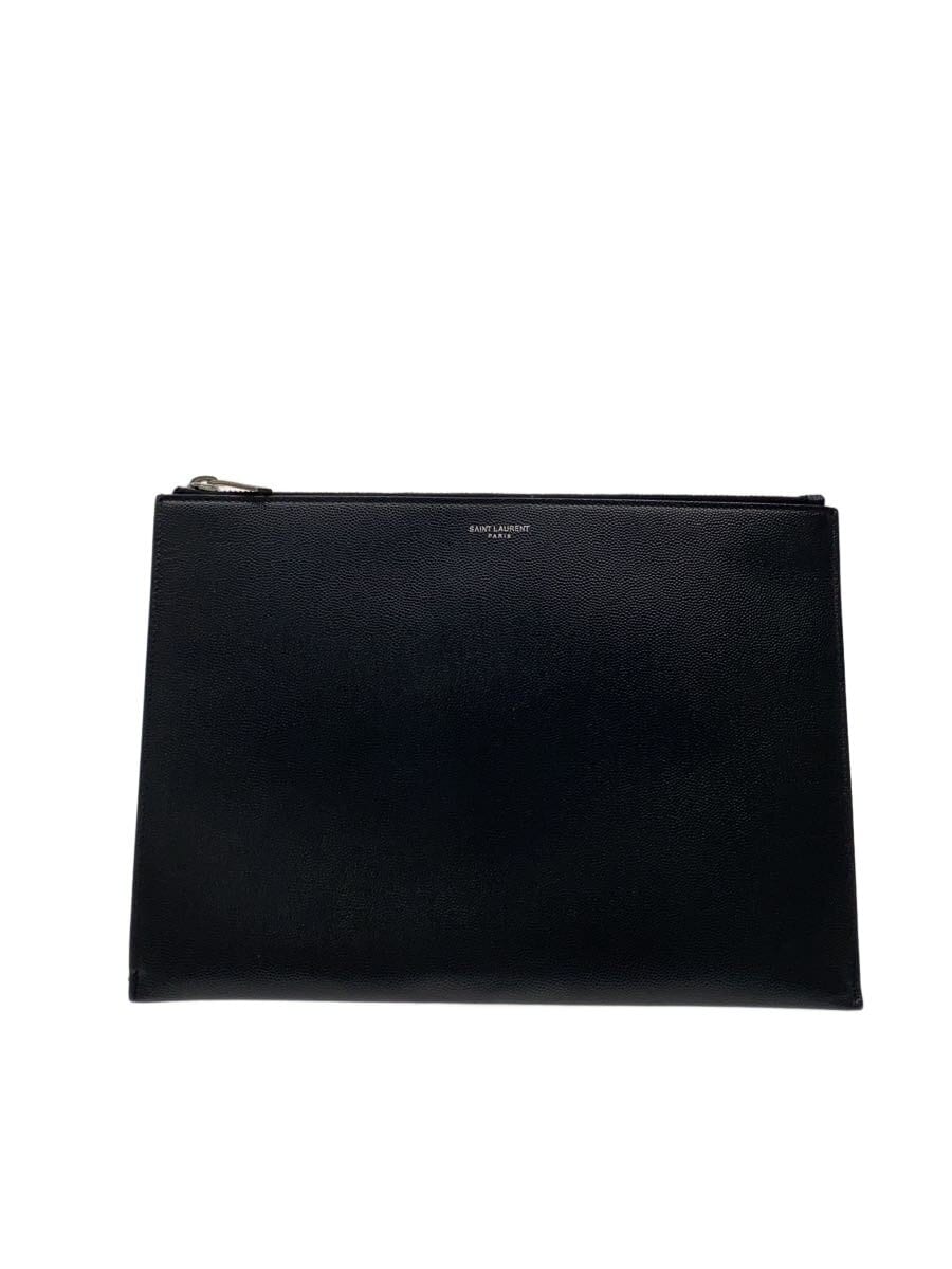 SAINT LAURENT / セカンドバッグ/レザー/BLK