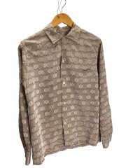 TAJ-MAHAL/50s～/ジャガード開襟/長袖シャツ/S/--/GRY