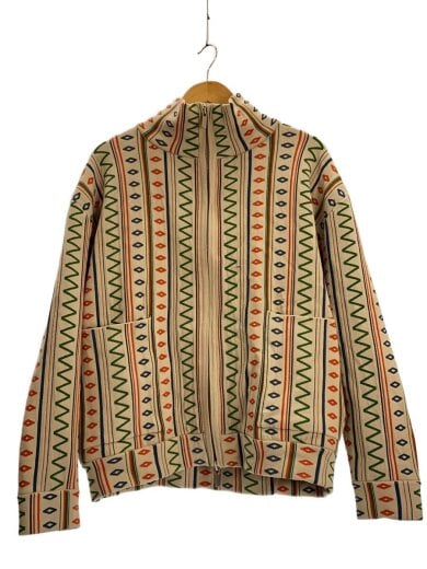 商品画像：JACQUARD KNIT DRIVERS JACKET/M/レーヨン/BEG/総柄/114613111 1