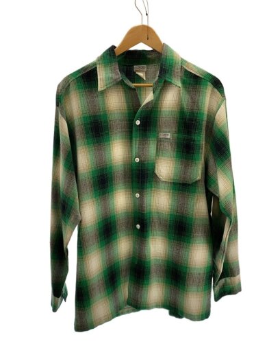 商品画像：ネルシャツ/S/アクリル/GRN/オンブレCK 1