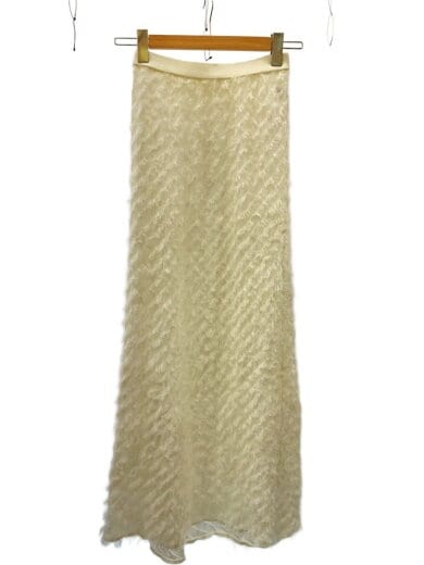 商品画像：ロングスカート/FREE/コットン/WHT/無地/25-060-912-2371-2-0/フリンジニットスカート 1