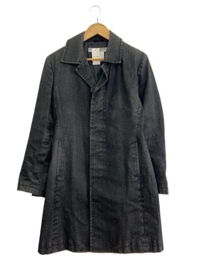 商品画像：ブラックデニムステンカラーコート/M/コットン/BLK// 1