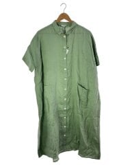 タグ付き/LINEN WIDE SHIRT ON/シャツワンピース/FREE/コットン/GRN/無地/242