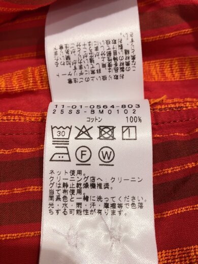 商品画像：25SS/ドビーストライプ オープンカラーシャツ/L/コットン/RED/11-01-0564-803// 4