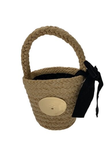 商品画像：ラフィアアイコニックバケットバッグ/BEG/無地/AC061014102V// 1