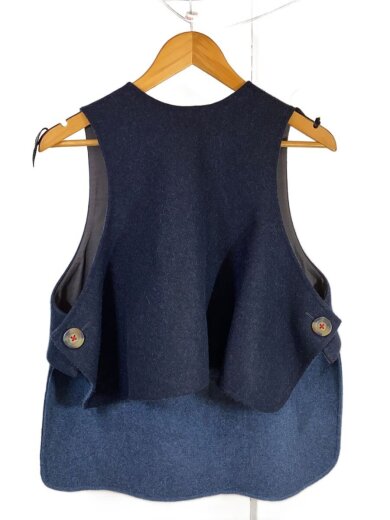 商品画像：WIDE BOX VEST/38/ウール/NVY/無地/300GA230-1090 1