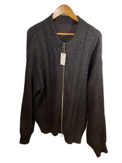 商品画像：アランジップニット/2/ウール/BLK/2204-003 1