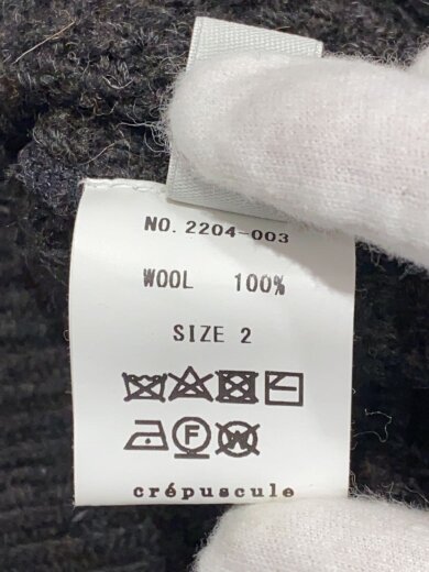 商品画像：アランジップニット/2/ウール/BLK/2204-003 4