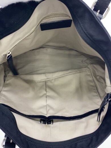 商品画像：レザー使用感/トートバッグ/ナイロン/BLK/無地 6