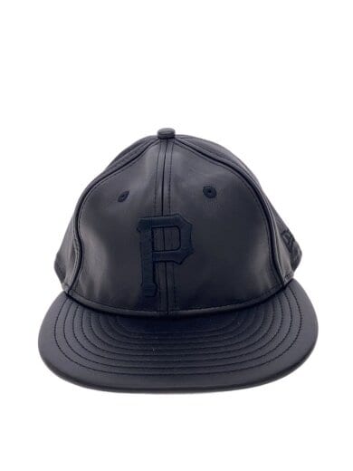 商品画像：GENUINE LEATHER/キャップ/BLK/無地/メンズ/22196// 1