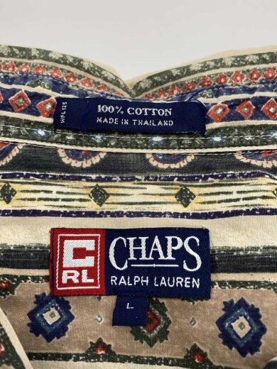 商品画像：90s/長袖シャツ/L/コットン/マルチカラー/総柄 3