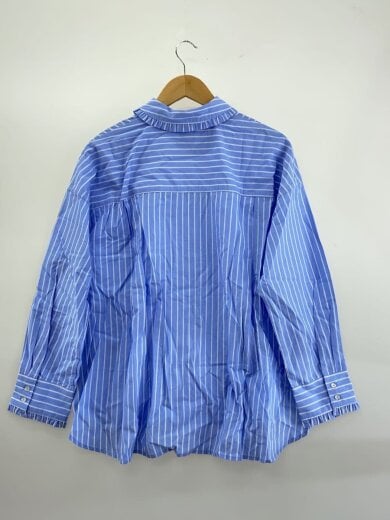 商品画像：フリルカラー比翼シャツ/M/コットン/BLU/255-114-6010 2