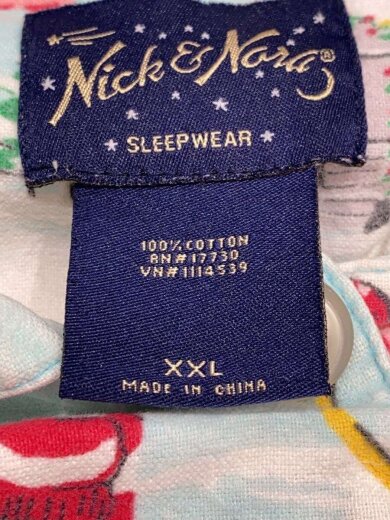 商品画像：00s/Nick&Nora/パジャマシャツ/XXL/コットン/BLU/総柄 4