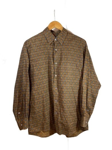 商品画像：長袖シャツ/3/コットン/BRW/総柄/3301-4009 1