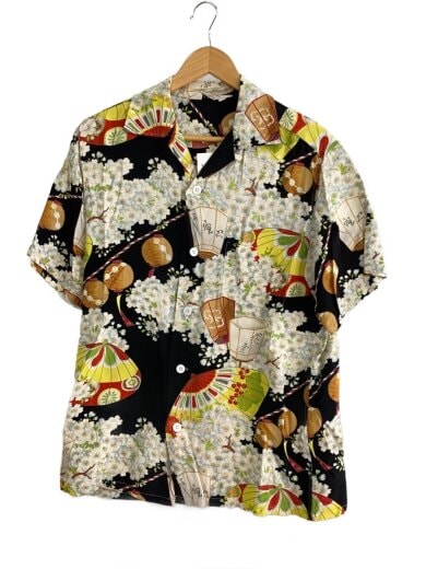 画像：SUN SURFSPECIAL SAKURA FESTIVAL/アロハシャツ/M/レーヨン/BLK/総柄/SS33563//1