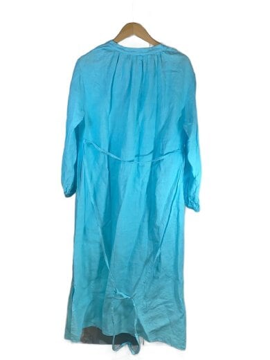 商品画像：リネンワンピース/シャツワンピース/FREE/リネン/BLU/無地/600-9140018 2