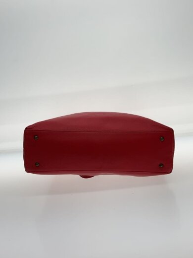 商品画像：トートバッグ/レザー/RED/角擦れ有/内側汚れ 4