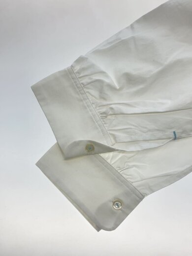 商品画像：レース襟ドロストテールブラウス/長袖ブラウス/M/コットン/WHT/無地/261-114-6028 5