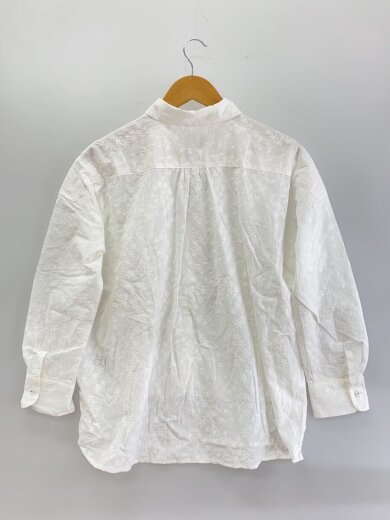 商品画像：エンブロイダリーレースシャツ/長袖ブラウス/M/コットン/WHT/花柄/261-504-6435 2