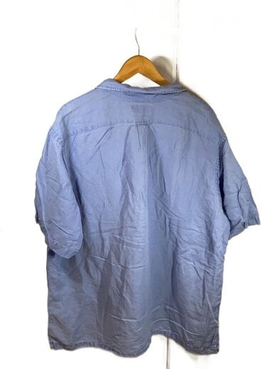 商品画像：90s/CALDWELL/開襟/半袖シャツ/XXL/リネン/BLU/無地/胸ポケット破れ有り 2