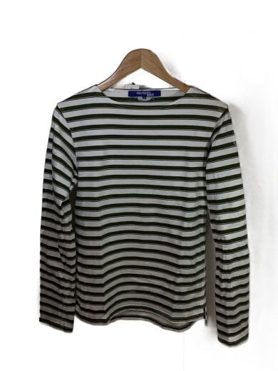商品画像：長袖Tシャツ/M/コットン/WHT/ボーダー/WE-T005 1