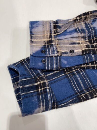 商品画像：DREAMTEAM FLAG LOGO BLEACH FLANNEL SHIRT/XL/コットン/BLU/チェック// 5